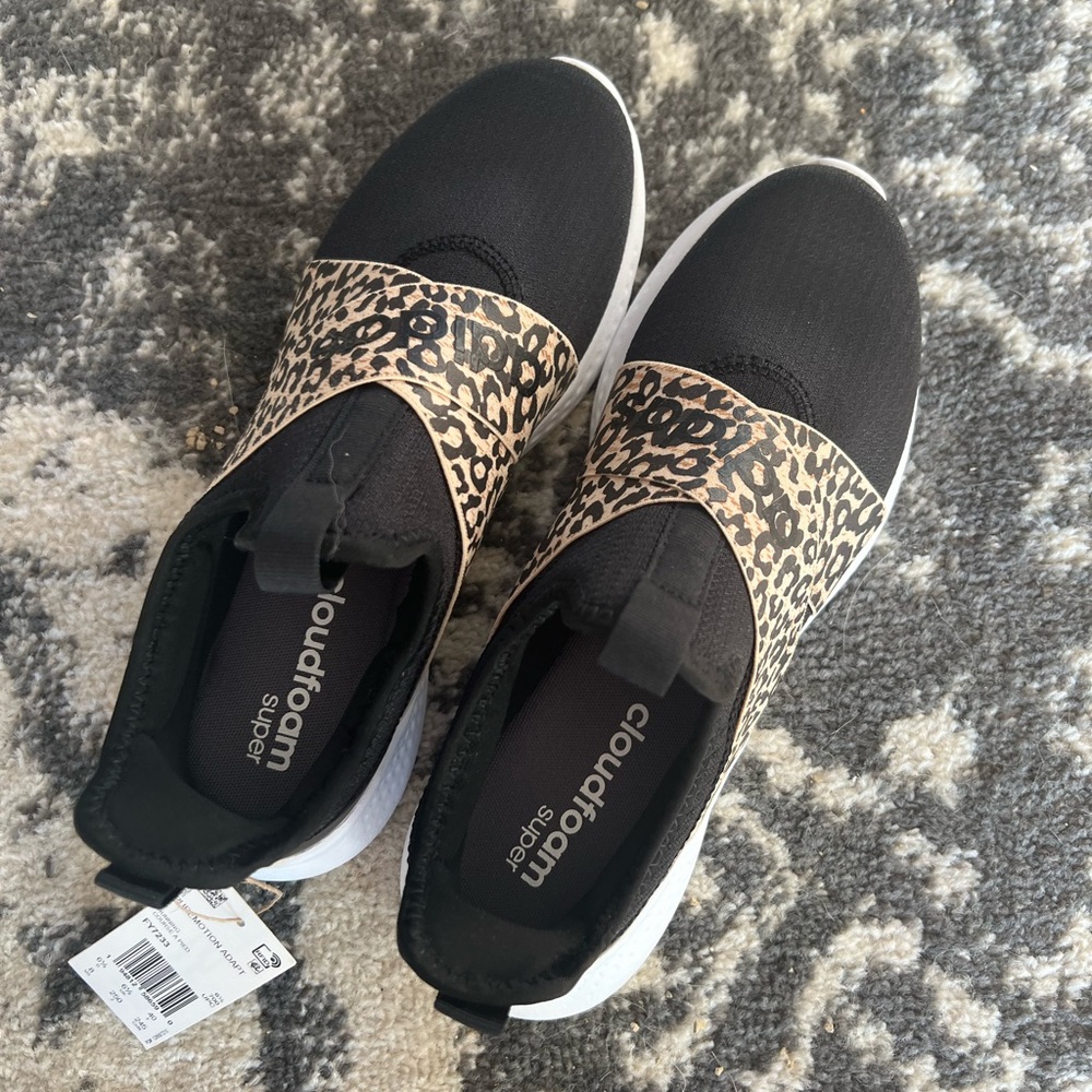 Adidas slip on cheetah print sneakers